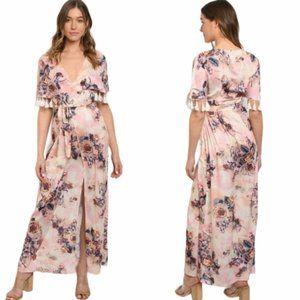 S PINK FLORAL PRINT DRESS